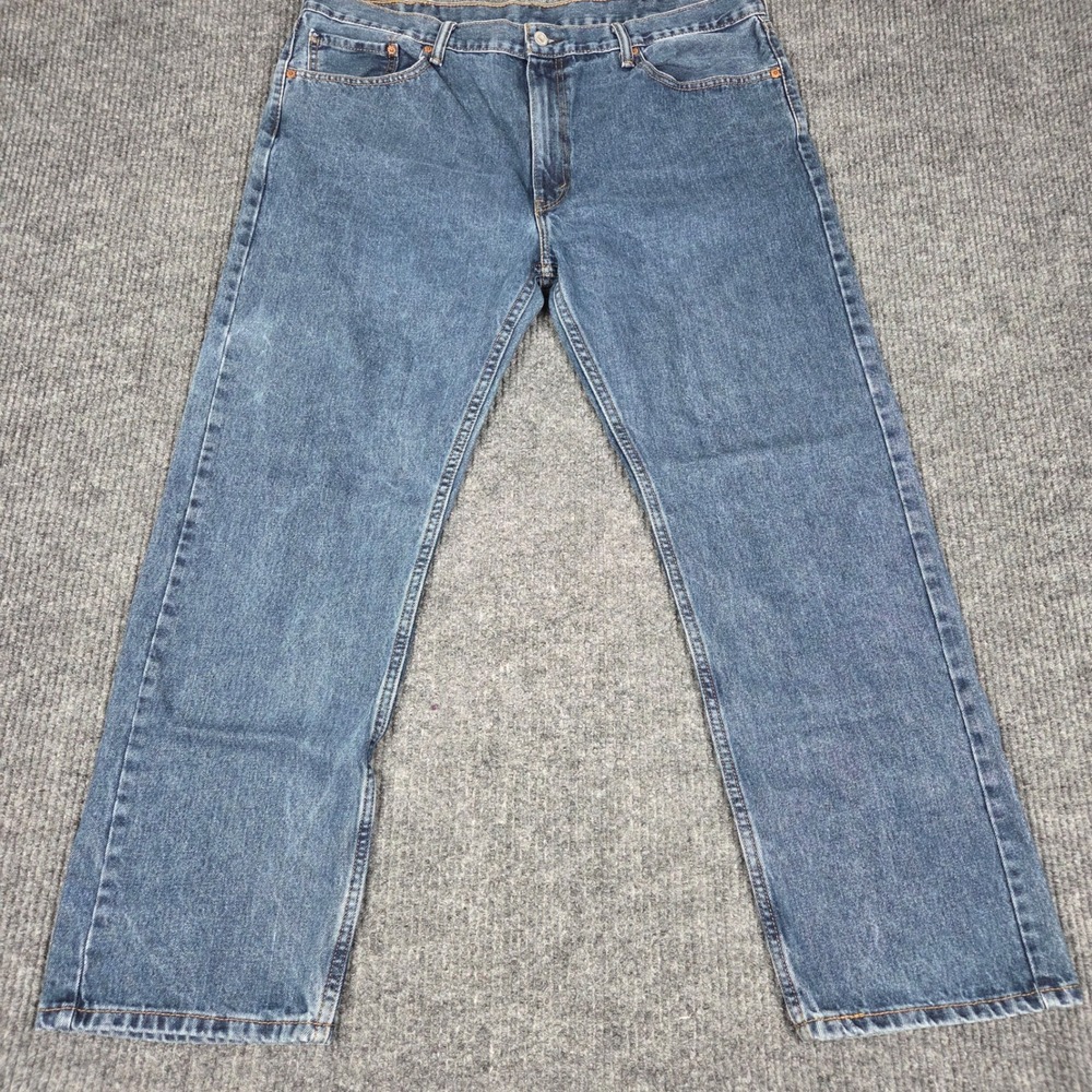 Levis 505 Regular Fit Straight Leg Blue Denim Jeans Mens 40x30 00505-4886